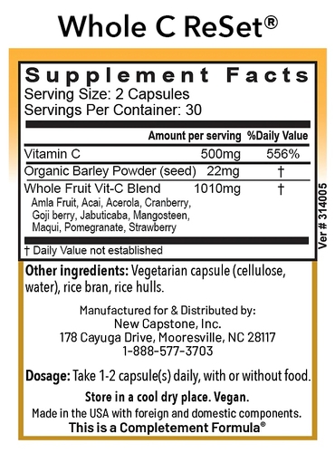 Whole C ReSet - Vitamin C - 60 Kapseln